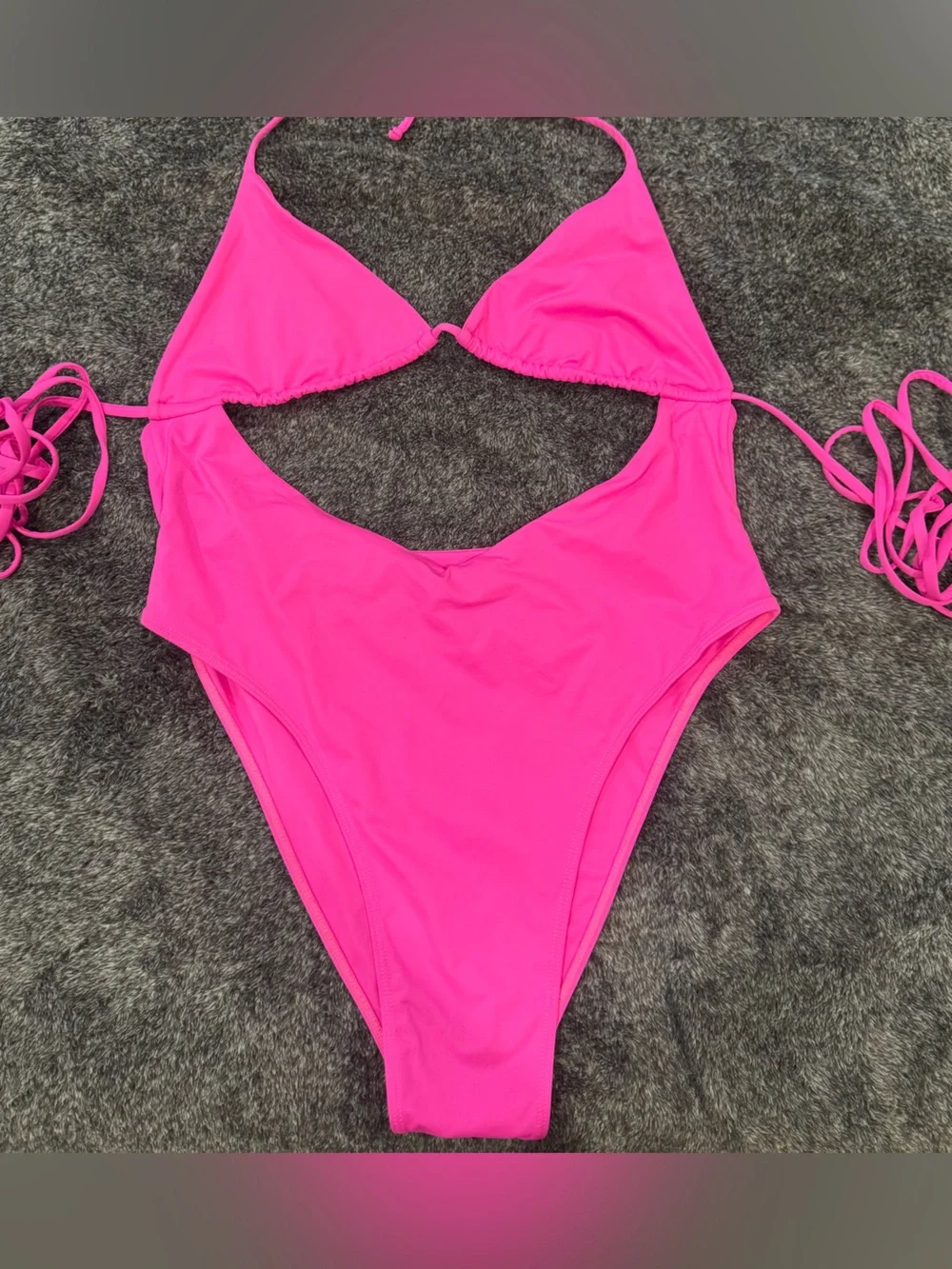 Frankie's Bikinis Neon Hot Pink Gemma Wrap One-Piece